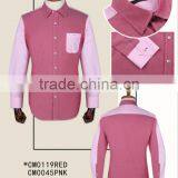 Pink Contrast Fashionable Casual Cotton Men Shirts thumbnail-2