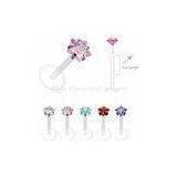 Bio Flex Internally Threaded Swarovski Stone Lip Labret Monroes Jewelry / Lip Loop Labret Without Ta thumbnail-1