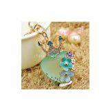 Classic Perfume Bottle Women\'s Car Crystal Keychain Key Chain Bags Pendant