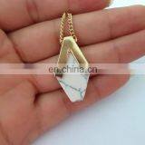 New Arrival Geometrical Shaped Howlite Pendant Necklace thumbnail-5