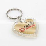 Heart shape acrylic plastic photo frame blank key chain(blank keyring)