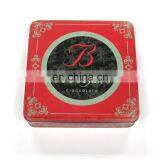 Middle Square Chocolate Tin Box With Hinged Lid thumbnail-1