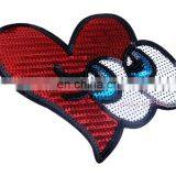 Children Clothes Clothing Embroidered Patch Heart Eyes Sequined Patches Badge Brand Name Sticker Cartoon Motif Applique thumbnail-2