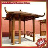 Outdoor Park Garden Wood Style Aluminum Alu Metal Gazebo Pavilion Pagoda Gloriette Canopy Awning thumbnail-3