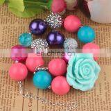 High Quality Dressed up Chunky Necklace Beadings Sweet Flower Plastic Baby Girl Necklace FREE SHIP thumbnail-4
