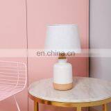 China Direct Sale Matte Yellow Indoor Lighting Office Hotel Ceramic Lamp With Linen Lampshade thumbnail-6