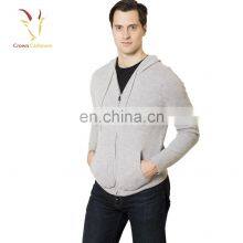 Classic Style Men Cashmere Hoodie Cardigan Zipper Front Hoodie Cardigan thumbnail-2