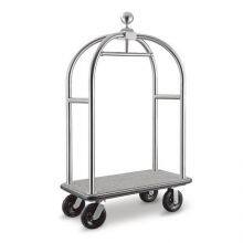 Stainless Steel Hotel Lobby Trolley European Style Bellman Luggage Cart