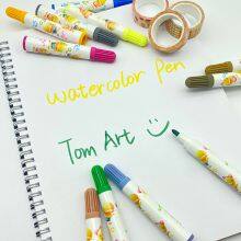 Supplier Custom Logo Multi Color Watercolor Marker Felt Tip Color Ink Rainbow Water Color Marker Pens Sets for Gifts thumbnail-4