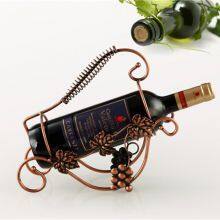 Handmade Vintage Bronze Gold  Metal Wine Bottle Holders For Home Restaurant And Hotel Display Rack For Wedding And Party