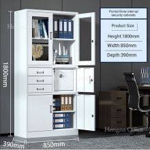 Multi-Functional Office Storage Cabinet – Combination Glass Doors & Drawers With Adjustable Shelving thumbnail-2
