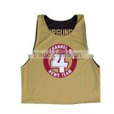 New team lacrosse sports pinnies with gold/black color