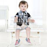 Hot Sale Children Boy's Clothing Sets,grid Designs,2014 Summer thumbnail-1