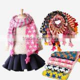 Wholesale Star and Striped Pom Pom Ball Tassel Winter Warm Keeping Acrylic Fashion Boys Girls Baby Knitted Scarf thumbnail-1