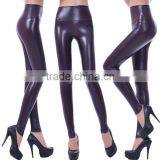 High Waisted Women's Faux Leather Stretch Leggings Skinny Pants thumbnail-3