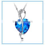 Fashion Heart Shaped Big Blue CZ Stone Silver Pendant                        
                                                Quality Choice