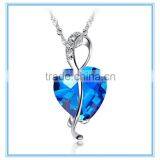 Fashion Heart Shaped Big Blue CZ Stone Silver Pendant                        
                                                Quality Choice