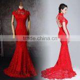 2015 Latest Red African Lace Fabric for Wedding Dress thumbnail-6