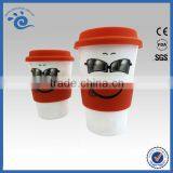 Silicone Reusable Cup Heart Shaped Ceramic Coffee Cup
