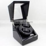 Custom Black Wooden 2 Slot Automatic Carbon Fiber Watch Winder
