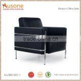 Hot Sale Modern Black Leather Sofa With Steel Frame thumbnail-2