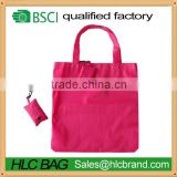 Wholesale reusable eco friendly folding shopping bag with small pouch