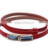 Fashion Design PU Belt With Stone Buckle for Lady thumbnail-2
