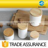 Ceramic Candle Jar With Wooden Lid thumbnail-4