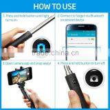 Wholesale Extendable Camera Tripod Handheld Colorful Wireless Monopod Bluetooth Selfie Stick With Bluetooth Shutter Button thumbnail-5