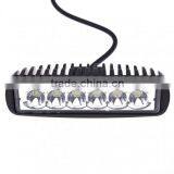 6.3 Inch 18W LED Work Light 12v 1200LM 6-LED White Light Square Spotlight-Black Led Work Lamp