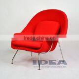Replica Eero Saarinen Womb Chair and Ottoman - Red Wool Fabric thumbnail-5