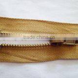 5# Metal Brass Zipper Antic-brass Teeth Zipper With Anti-brass Auto-lock Slider Jackert Zipper thumbnail-2