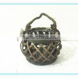 2016 Hot Sale Willow Round Bowl Candle Stand/hurricane With Round Glass thumbnail-1