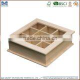 Handmade Wooden Tea Bag Decorative Storage Set Boxes With Glass Lid thumbnail-2