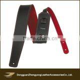 2015new Fashion Music Instrument Black Leather Red Back Leather Guitar Strap