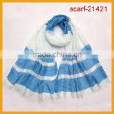 Hot Sale Plain Color Stripe Print Scarf thumbnail-1