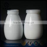 Hot Selling 200ml White Round Milk Bottle Glass Yogurt Bottle