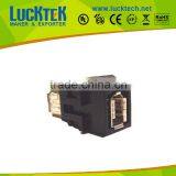 Wallplate: Keystone Jack 6pin/6pin Firewire 1394 (Female), Coupler Type, Golden Plated