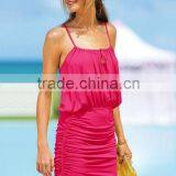 Hot Sale 2013 New Arrive Dress Women Casual Dress Burgundy Color Free Shipping thumbnail-1