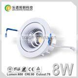 Ultra Heat Manager Dimmable 2700k 8w Cob Led Downlight Made in China