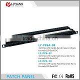 LY-PP6A-08 24 Port Cat6a Cat6 Cat5e Patch Panel Gigabit RJ45 LAN Ethernet/ Network Rack Mounted 0.5U Krone&110 Daul IDC
