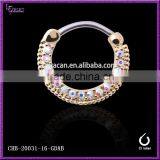 Attractive Design Round Paved Gems Septum Piercing thumbnail-2