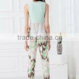 NEW ARRIVAL Summer Tank Top 2016 Green and White See Through Shirt for Woman Chiffon Fabric Cheap Price thumbnail-4