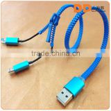 gadgets 2 in 1 zip USB cable illuminated LED zipper charging cable