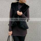 Women' s Genuine Natural Hand Made Knitting Mink Fur Vest for Winter