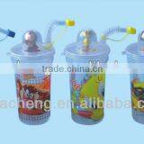 Cartoon children water drinking cup