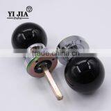 Polished Chrome Finish Black Enamel Door Set Glass Door Knobs thumbnail-3