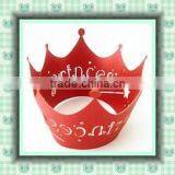 Red Crown Heart Cupcake Wrapper for 2016 Olympic Game Party