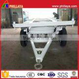 20FT 40FT Flatbed Skeletonal Semi Container Dolly Trailer With Turntable Drawbar thumbnail-3