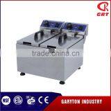 GRT - E062V Commercial Kitchen 2 Tanks Stainless Steel Deep Fryers thumbnail-1
